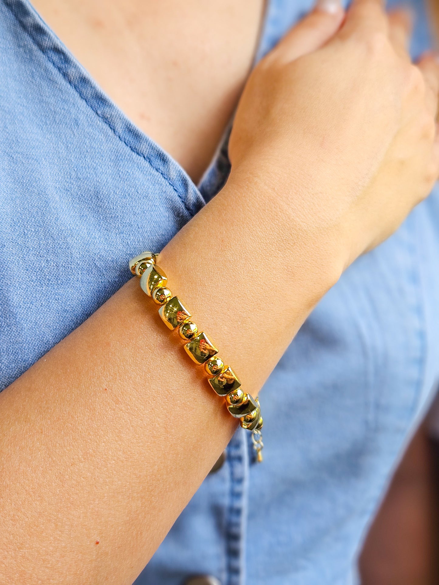 Pulsera chunky gold