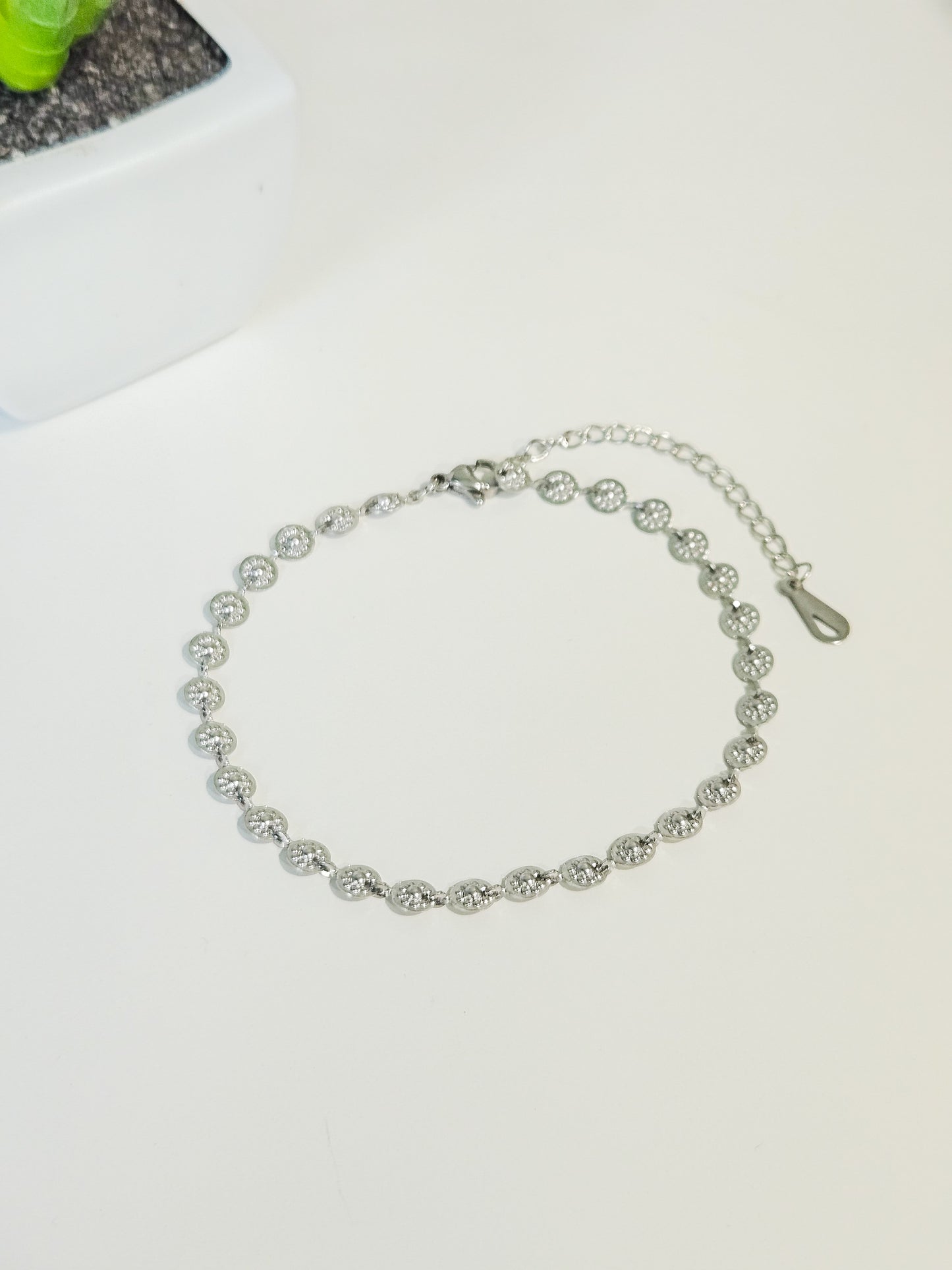 Tobillera plata