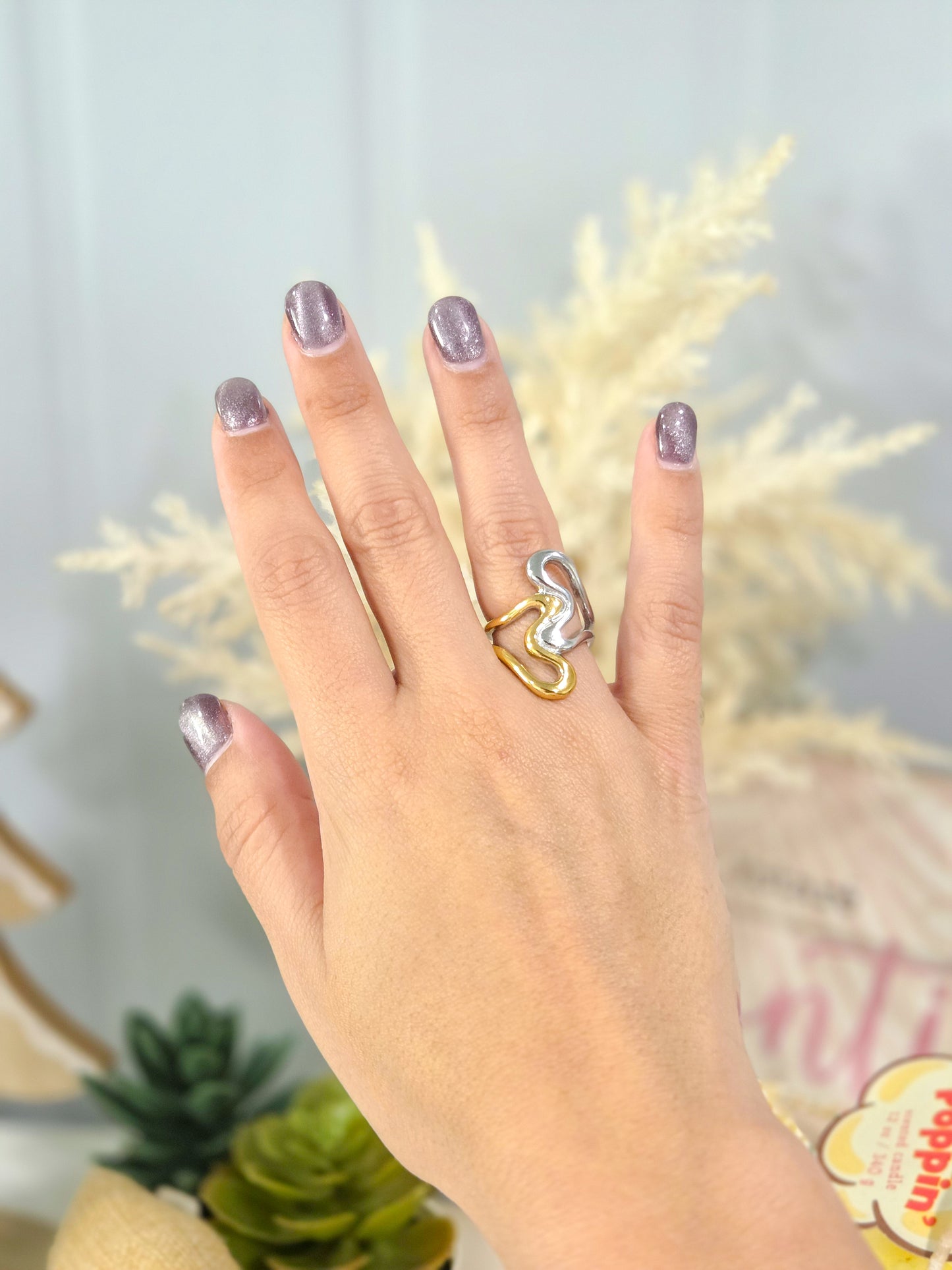 Sortija corazón dos tonos