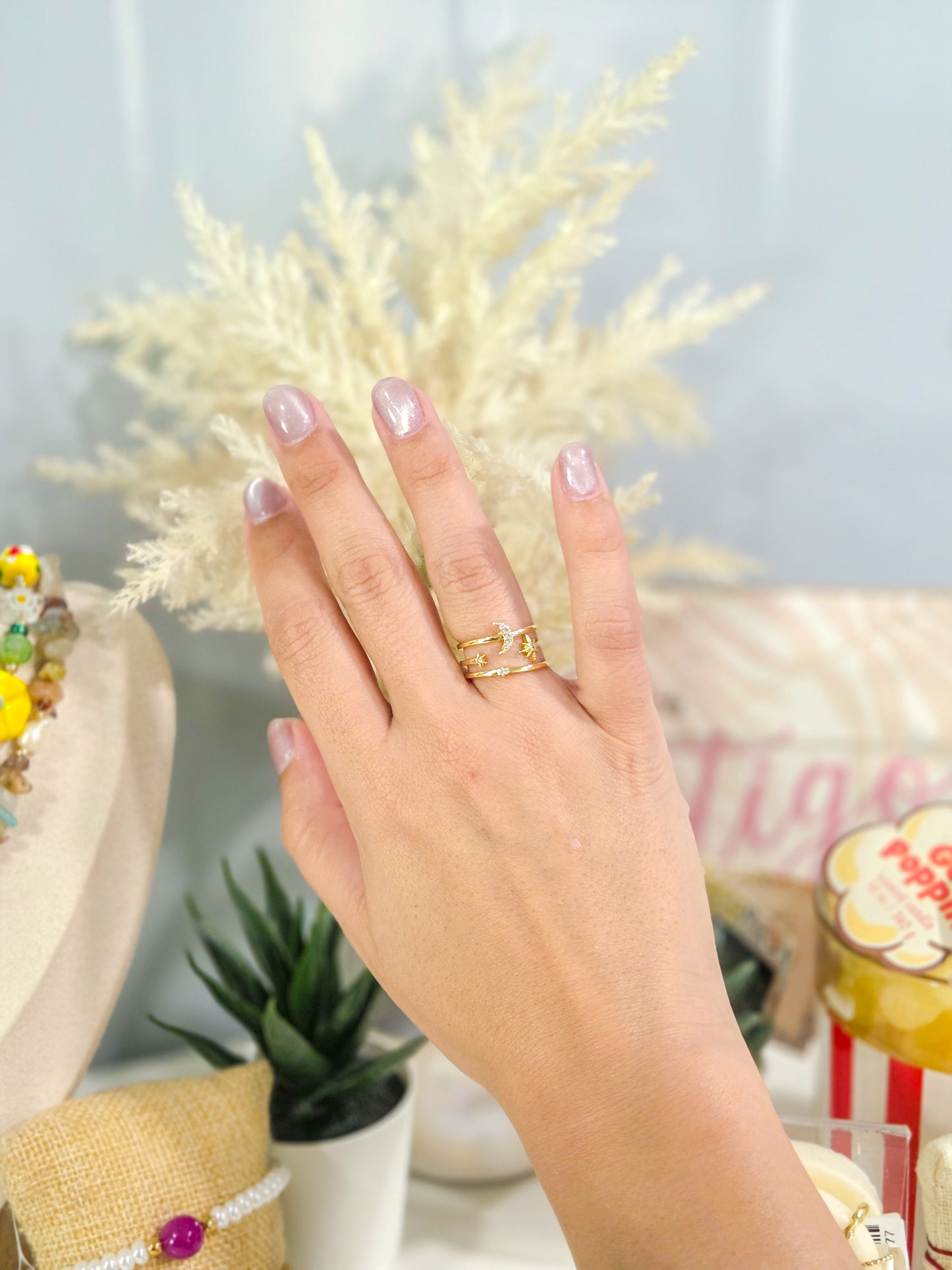 Sortija luna y estrellas