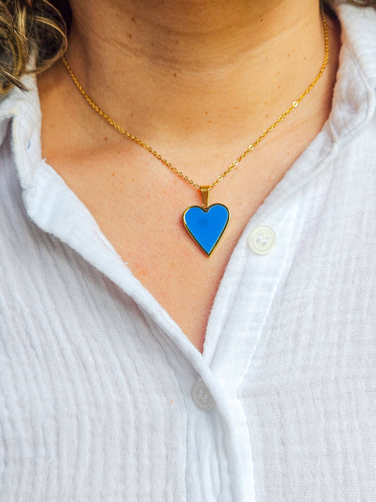 Set corazón azul