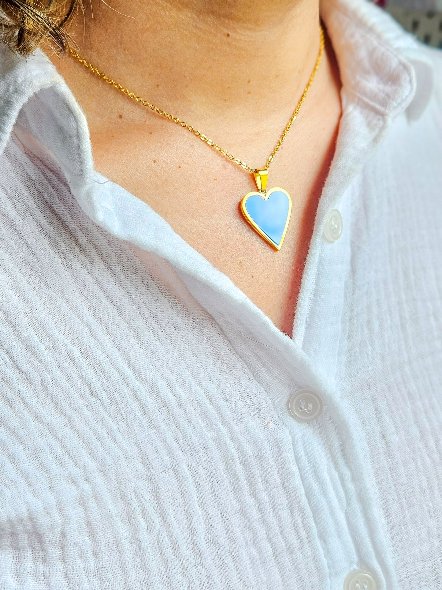Set corazón azul