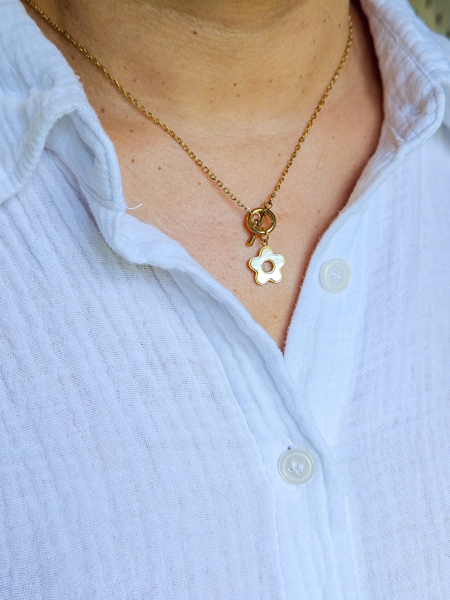 Set flor madre perla