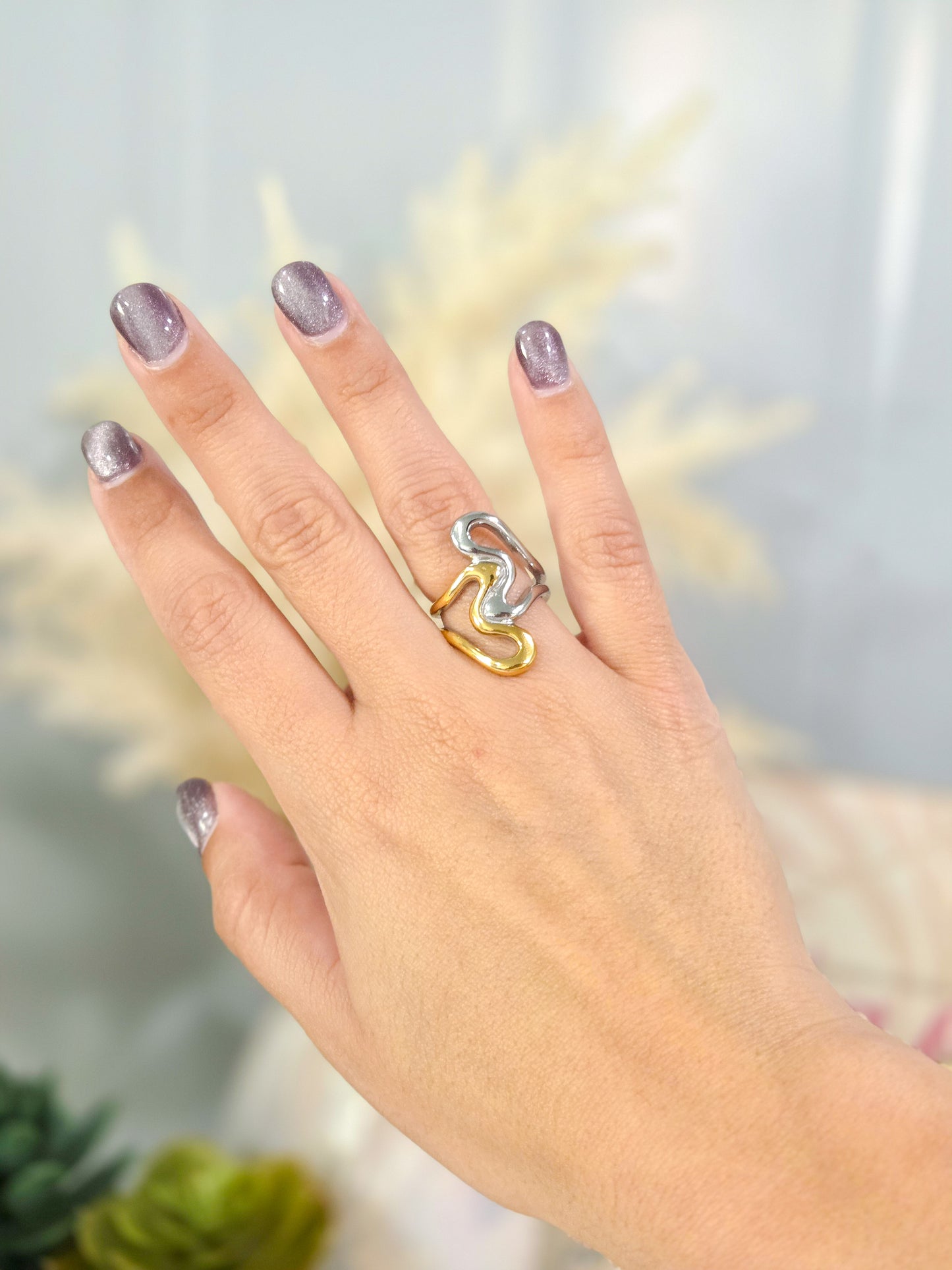 Sortija corazón dos tonos