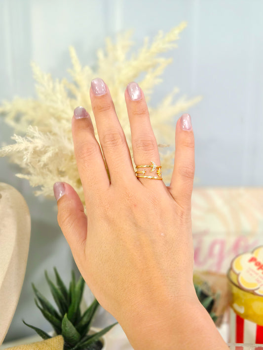 Sortija luna y estrellas