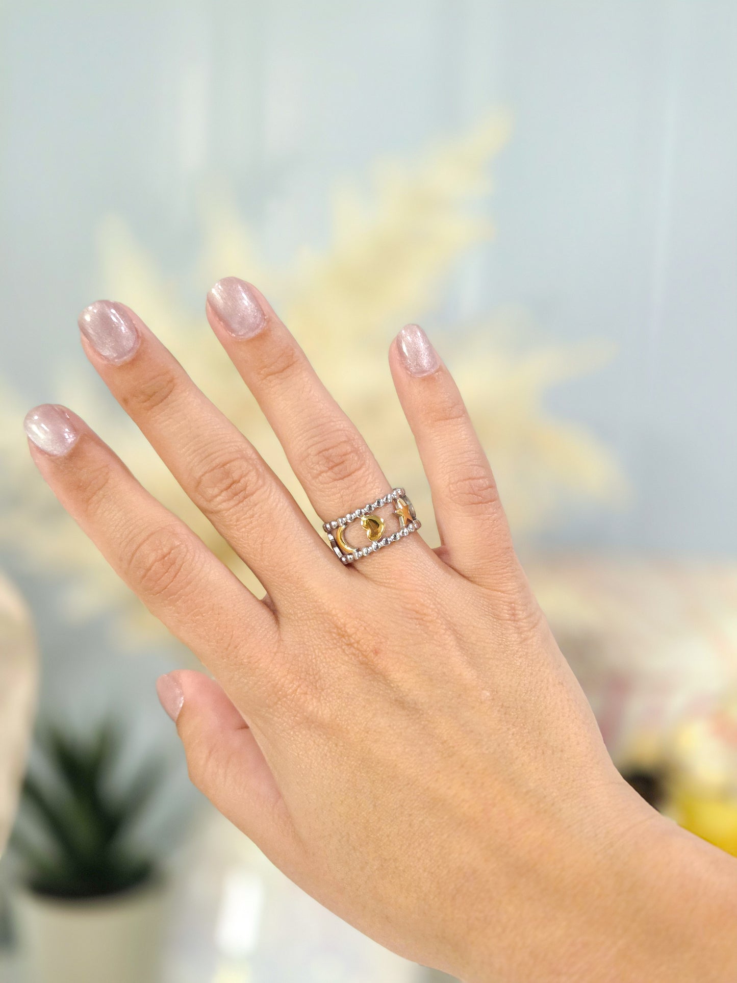 Sortija estrellas y luna