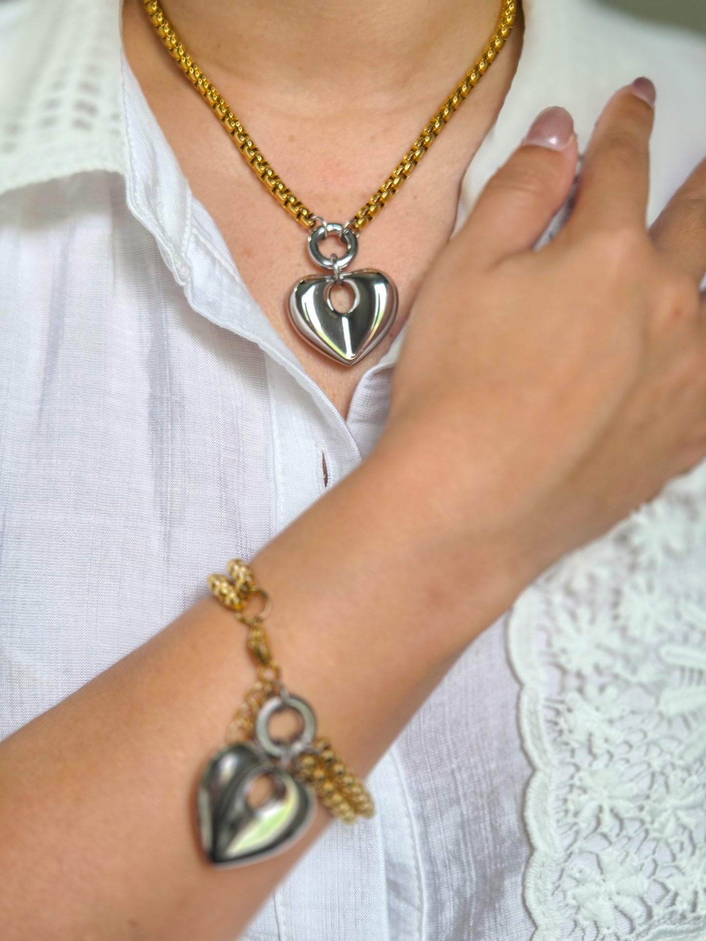 Set corazón dos tonos