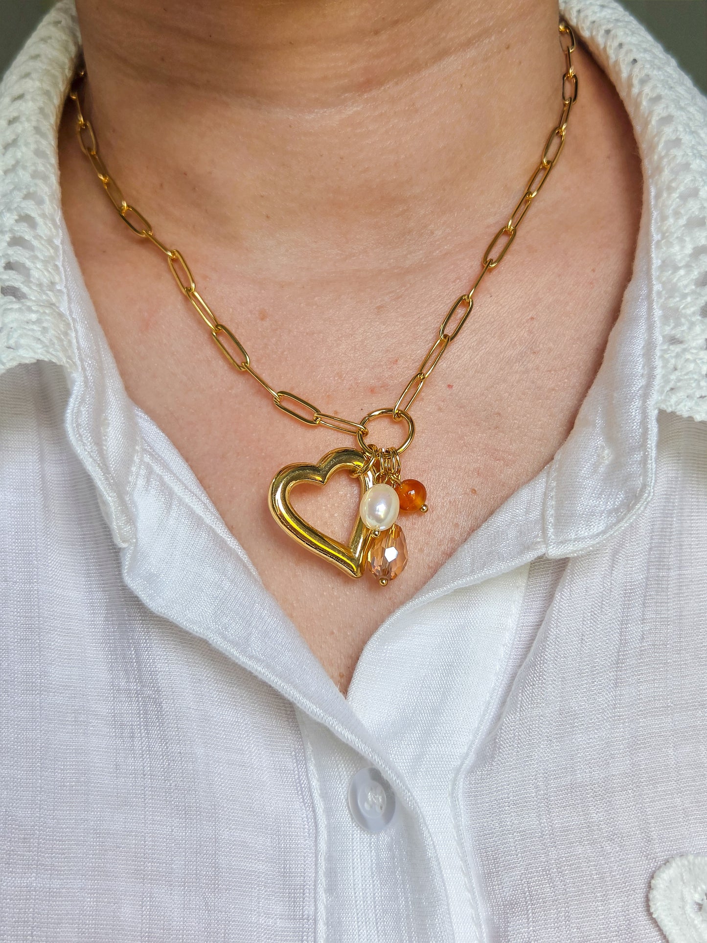 Cadena corazón agradecido
