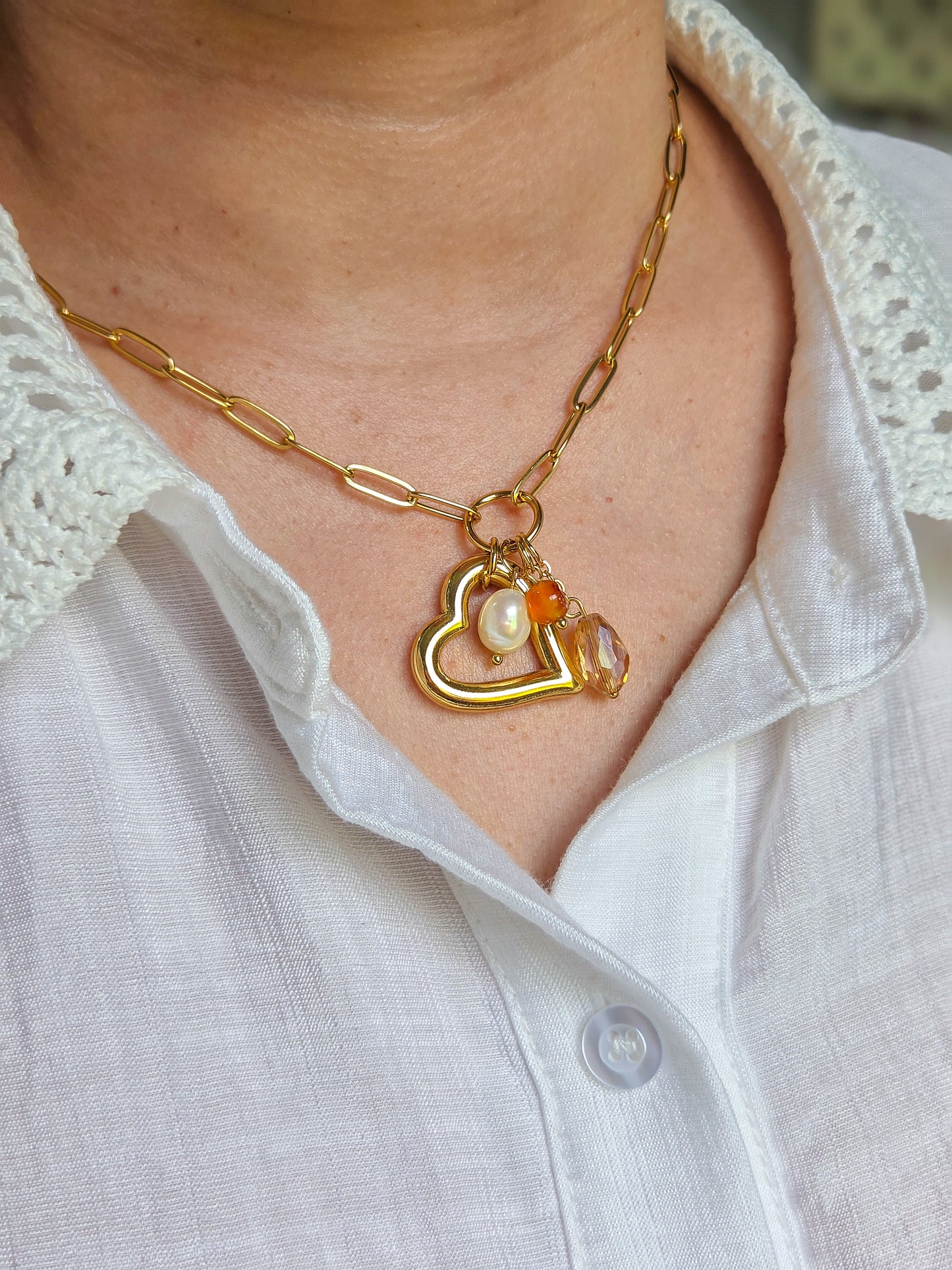 Cadena corazón agradecido