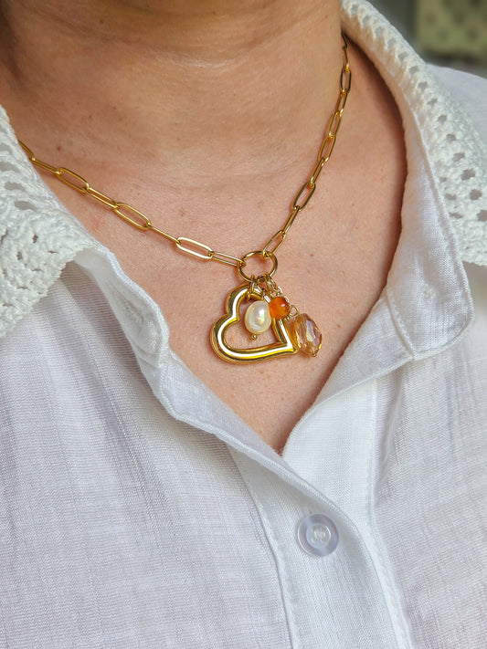 Cadena corazón agradecido