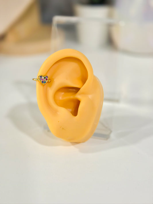 Earcuff corazón en colores