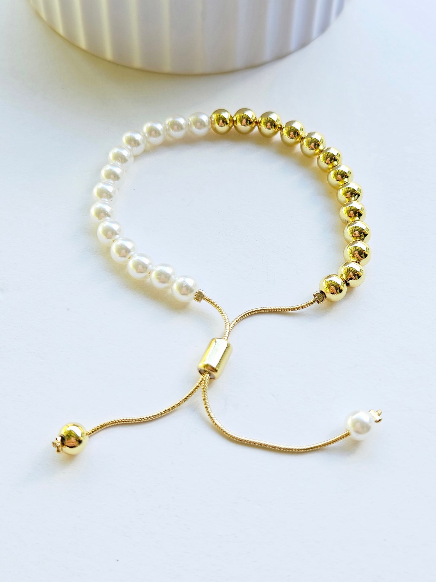 Pulsera perla de oro