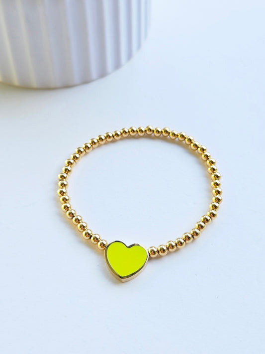 Pulsera corazón oro