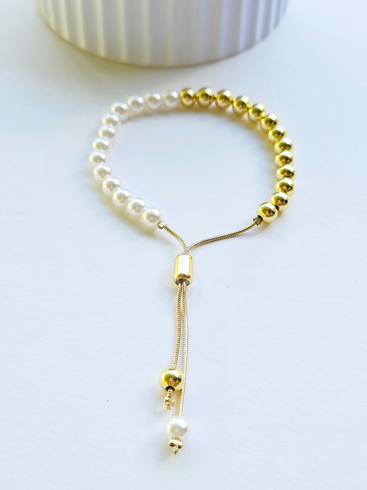 Pulsera perla de oro