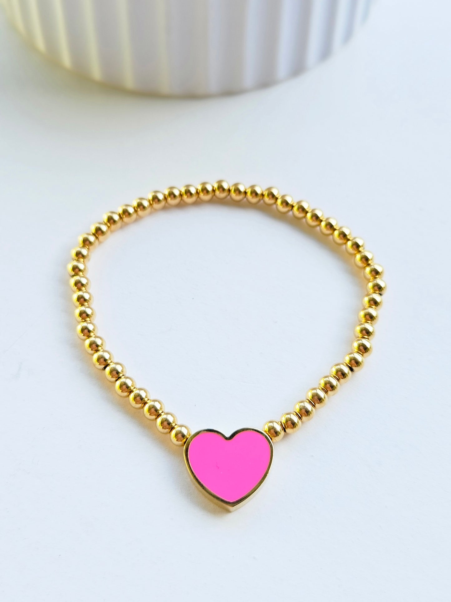 Pulsera corazón oro