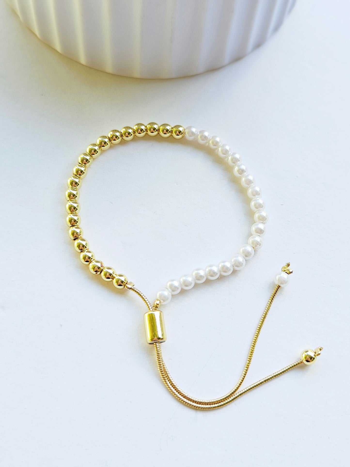 Pulsera perla de oro