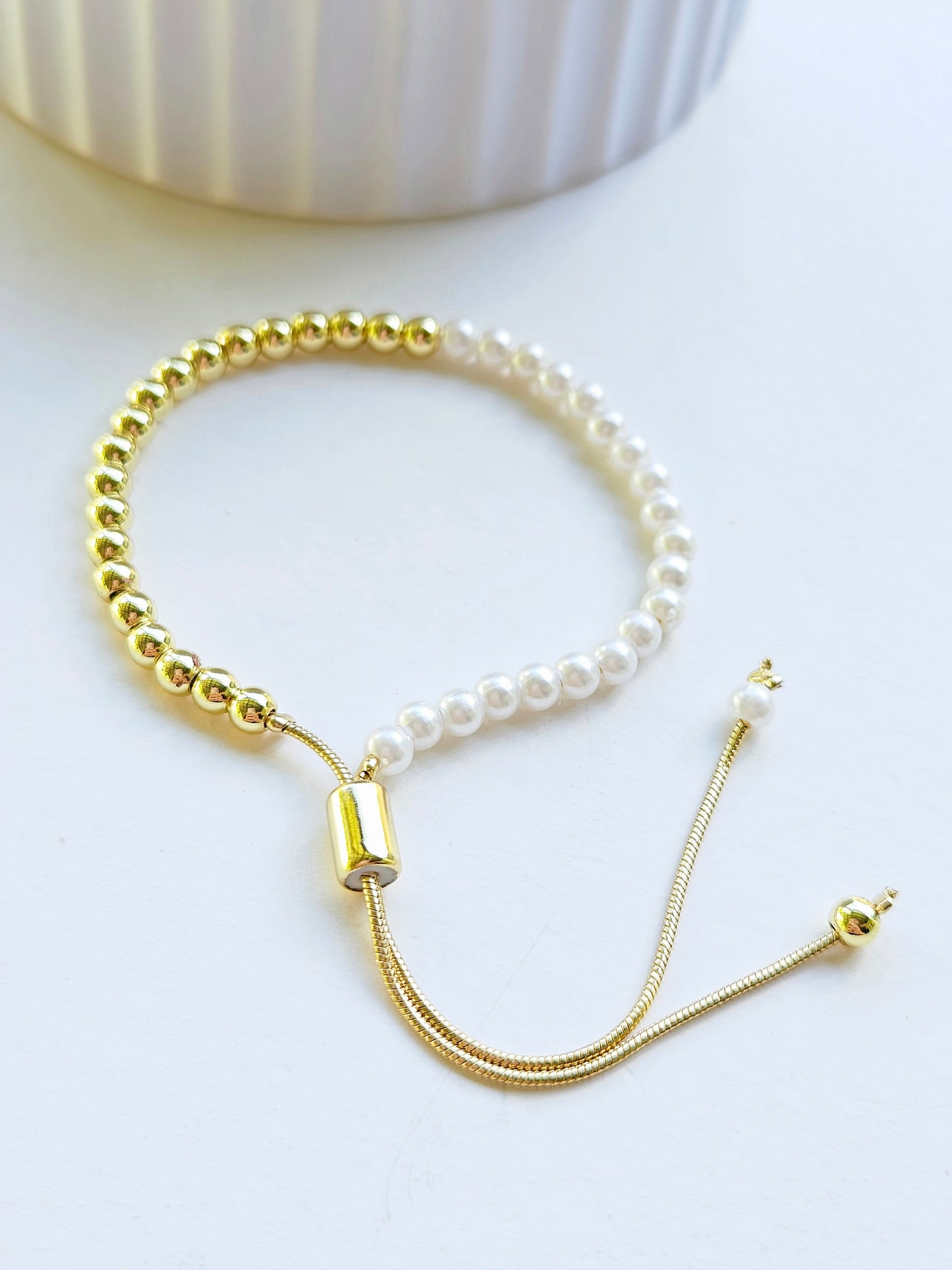 Pulsera perla de oro